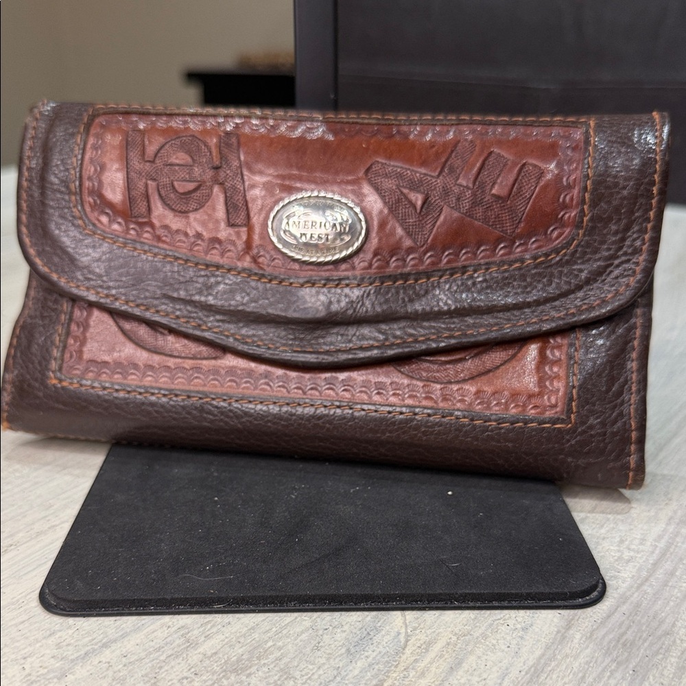 American West Two-Tone Leather Clutch